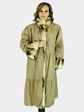 Woman's Natural Fitch Fur Swing Coat, Reversible to Rain Fabric