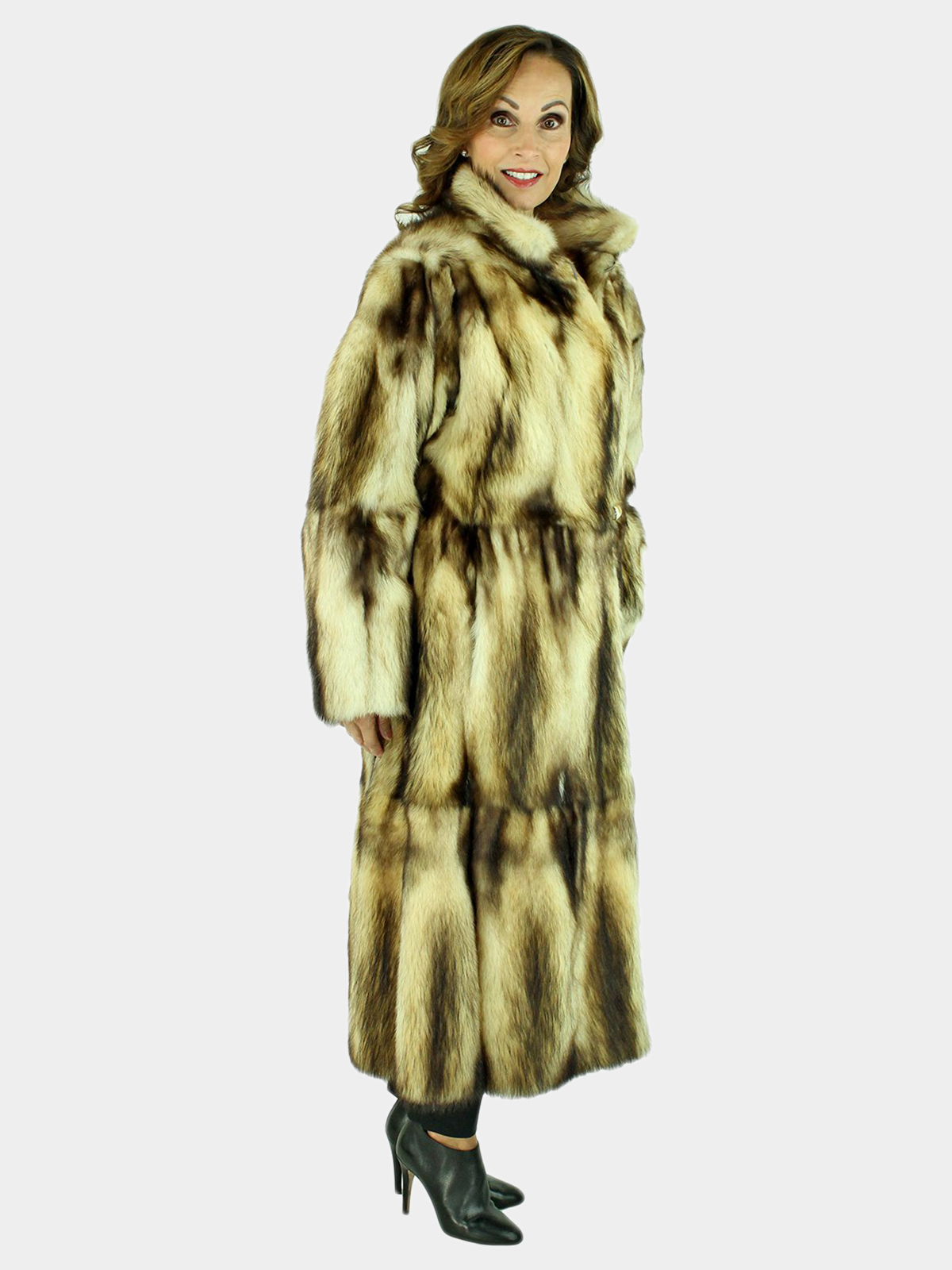 Women's Natural Fitch Fur Swing Coat (Reversible) | Estate Furs