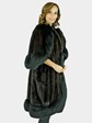 Woman's 'Opera' Mink Fur Coat with Cape Overlay and Fox Trim