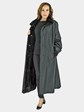Woman's Ultra Light Black Sheared Mink Fur Coat
