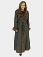 Woman's Brown Sheared Mink Fur Coat Reversible to Rain Fabric