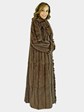 Woman's Brown Sheared Mink Fur Coat Reversible to Rain Fabric