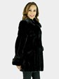 Woman's Black Semi-Sheared Mink Fur Jacket