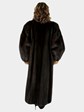 Woman's Mahogany Mink Fur Coat with Autumn Haze Mink Trim