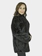 Woman's Black Sculptured Mink Fur Jacket