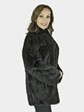 Woman's Black Sculptured Mink Fur Jacket