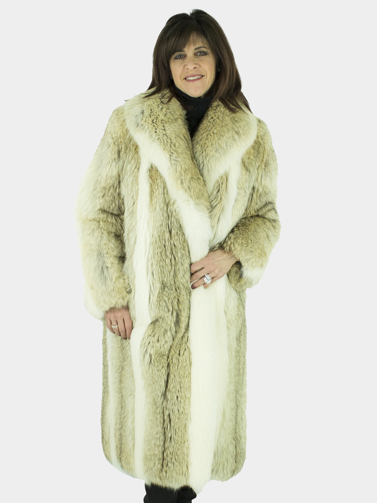Woman's Coyote and Shadow Fox Fur Coat