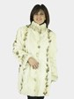 Woman's Cream and Brown Semi-sheared Mink Fur Jacket