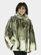 Woman's Platinum Semi-sheared Mink Fur Parka