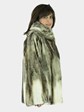 Woman's Platinum Semi-sheared Mink Fur Parka