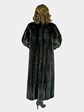 Woman's Ranch Mink Fur Coat with Fox Tuxedo Front