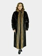 Woman's Ranch Mink Fur Coat with Fox Tuxedo Front