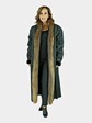 Woman's Ranch Mink Fur Coat with Fox Tuxedo Front