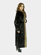 Woman's Ranch Mink Fur Coat with Fox Tuxedo Front