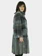 Woman's Rizal Grey Cross Mink Fur 7/8 Coat