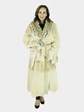 Woman's Blush Semi-sheared Mink Fur 7/8 Coat