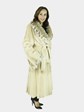 Woman's Blush Semi-sheared Mink Fur 7/8 Coat