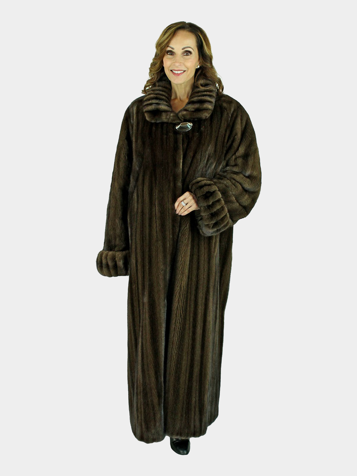 Scaasis Woman's Mahogany Female Mink Fur Coat