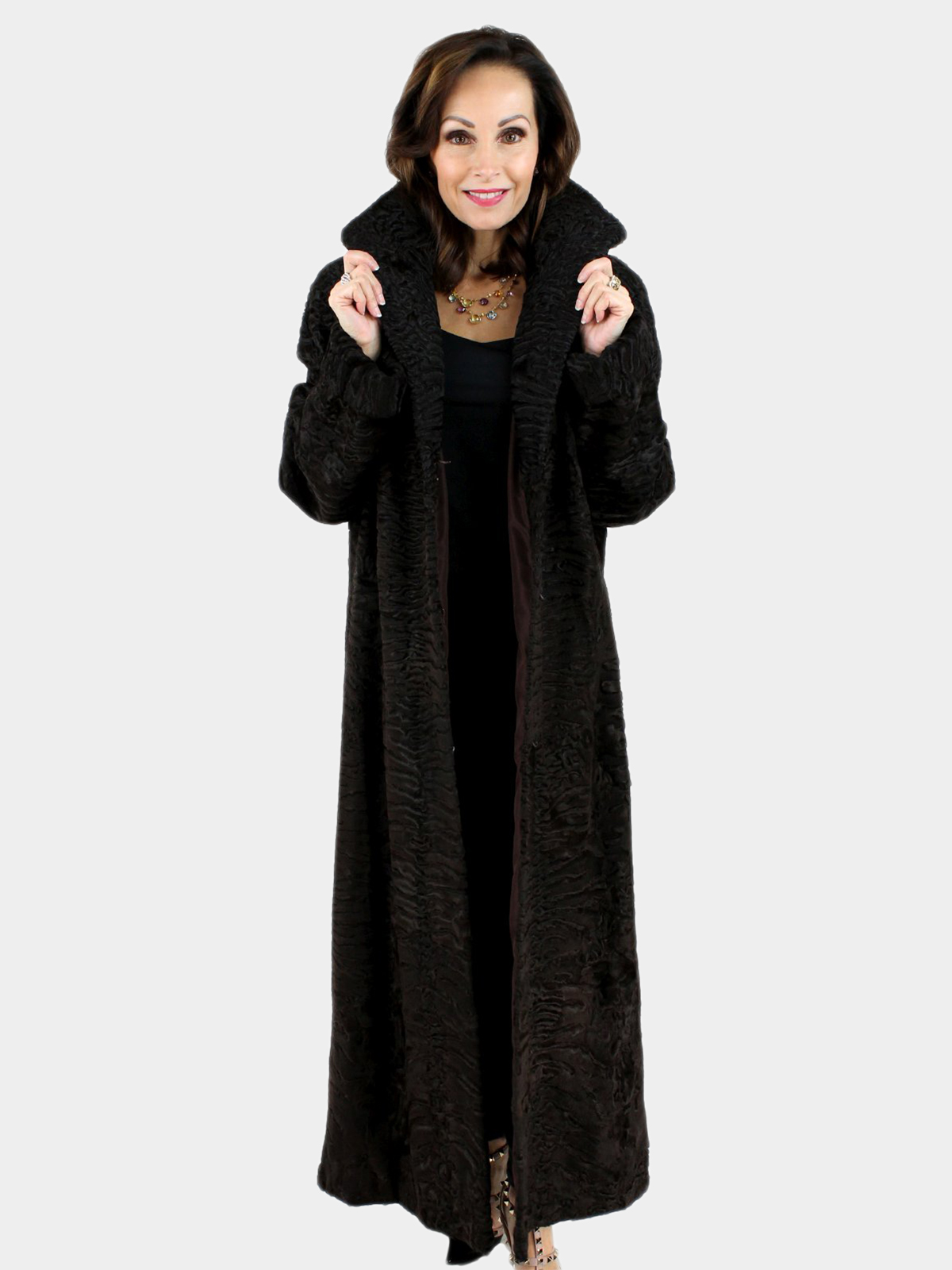 Woman's Brown Swakara Lamb Coat