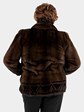 Woman's Demi Buff Mink Fur Jacket with Dark Mahogany Mink Inserts