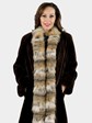 Woman's Matara Sheared Beaver Fur Stroller with Lynx Tuxedo Front 