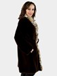 Woman's Matara Sheared Beaver Fur Stroller with Lynx Tuxedo Front 