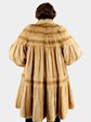 Woman's Teso Golden Kolinsky 7/8 Mink Fur Coat Tiered Design