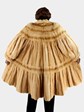 Woman's Teso Golden Kolinsky 7/8 Mink Fur Coat Tiered Design