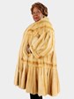 Woman's Teso Golden Kolinsky 7/8 Mink Fur Coat Tiered Design