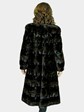 Woman's Mahogany Sculptured Mink Fur 7/8 Coat