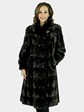 Woman's Mahogany Sculptured Mink Fur 7/8 Coat