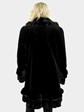 Woman's Black Sheared Mink Swing Stroller with Ruffles