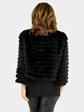 Woman's Black Feathered Fox Fur Bolero Jacket