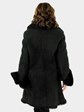 Woman's Suede Mod Black Shearling Lamb Stroller