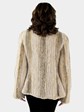 Woman's Camel Rex Rabbit Fur Woven Jacket