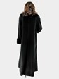 Woman's Cashmere Blend Wool Coat With Mink Trim