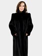 Woman's Ranch Female Mink Fur Coat with Fur Up Detail on Collar and Front