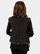 Woman's Chocolate Brown Toscano Shearling and Suede Vest