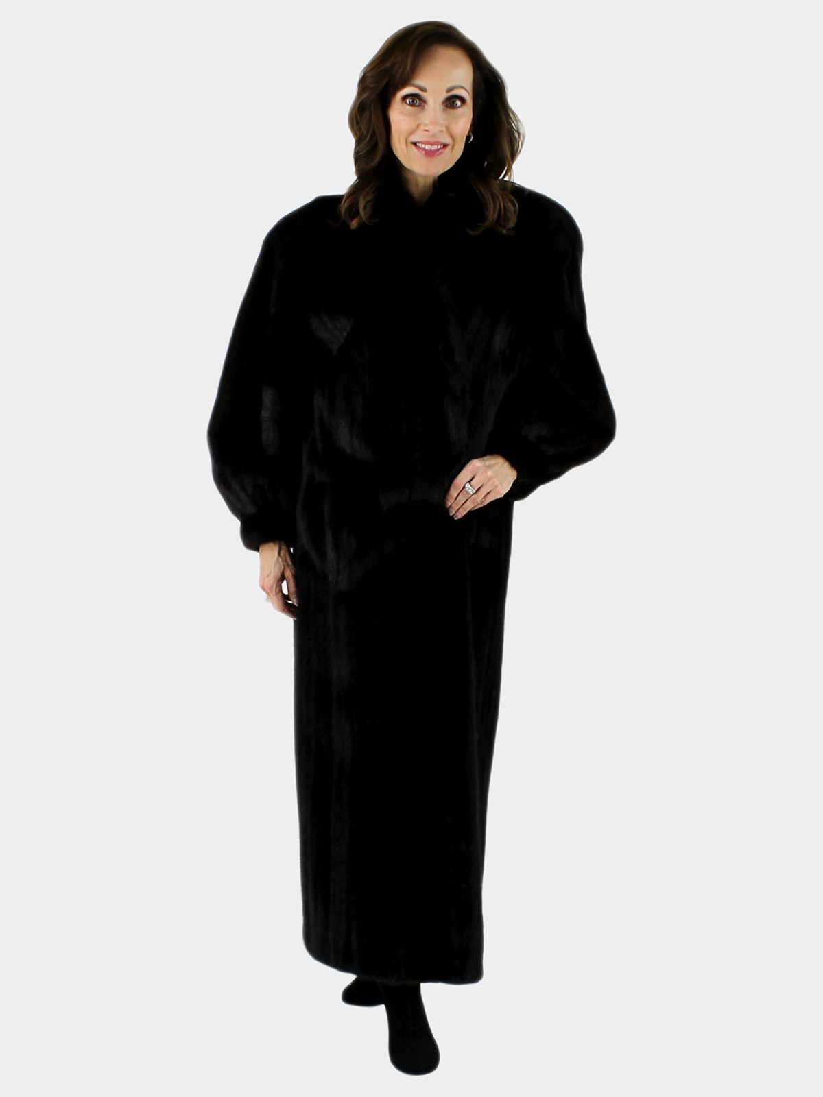 Woman's Stunning Full Length Ranch Mink Fur Coat