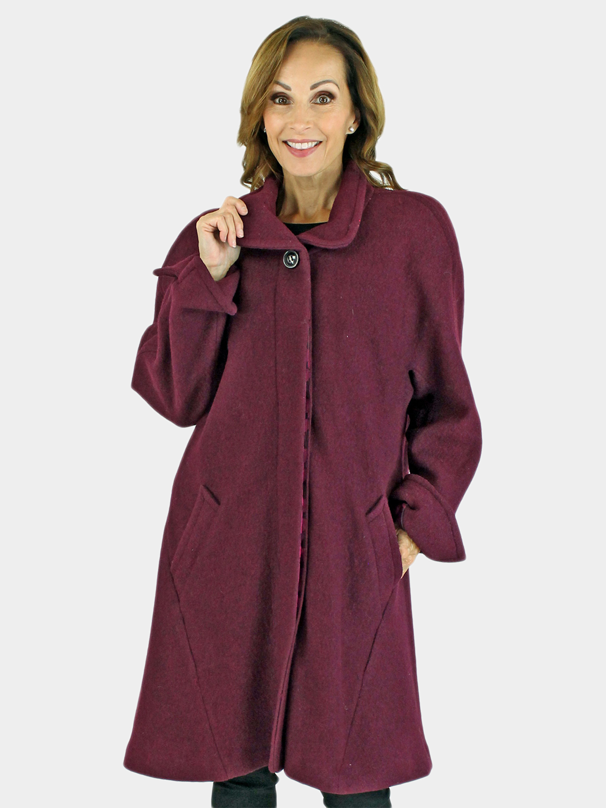 NEW Woman's Wine Cloth Coat