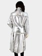 Dolce & Gabbana Metallic Silver Shearling Coat