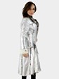 Dolce & Gabbana Metallic Silver Shearling Coat