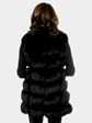 Woman's Black Fox Fur and Suede Vest