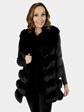 Woman's Black Fox Fur and Suede Vest
