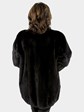 Woman's Brown Mink Fur Jacket with Sheared Mink Trim