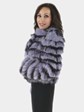 Michael Kors Designer Lilac Feathered Fox Bolero Jacket.