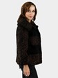 Woman's Brown and Black Persian Lamb Fur Jacket