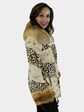 Woman's Animal Print Sheared Mink Fur Jacket