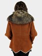 Christia Rust Suede Shearling Lamb Jacket