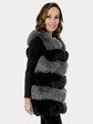 Woman's Black and Grey Fox Fur Vest